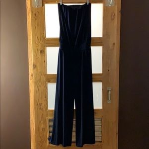 Veronica M navy strapless jumpsuit size M